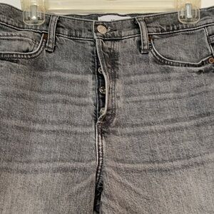 Women’s MNG Mango Gisele Button-Fly Gray Straight-Leg Jeans Size 6
